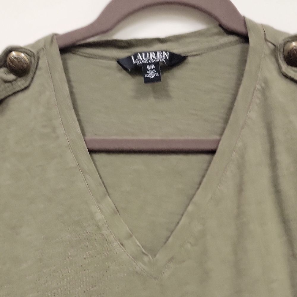 Lauren Ralph Lauren Military Inspired Short Sleeve Tee Green Size S Outdoor - Picture 6 of 12